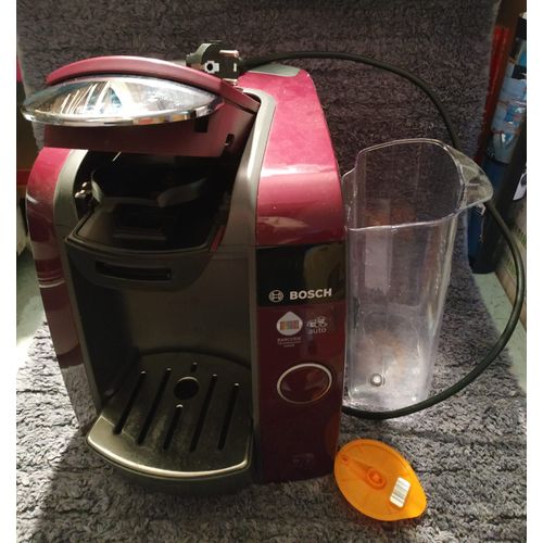 Machine TASSIMO de BOSCH TAS 4301/01 muti-boissons café, thé, chocolat chaud - couleur bordeaux foncé - sans l'emballage mais avec le disque orange pour le nettoyage