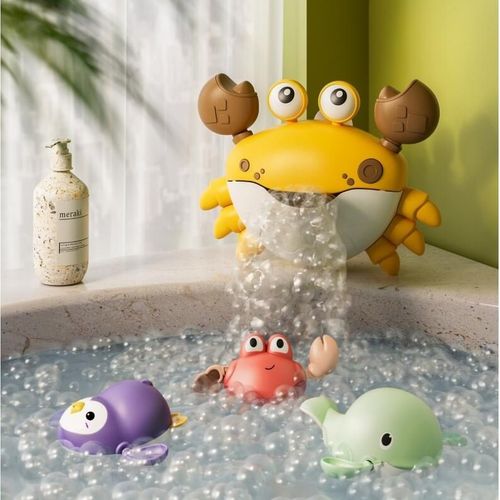 Machine À Bulles De Bain De Crabe Pour Bébé Avec 3 Wind-Up Jouets De Natation Pour Tout Petits À Partir 18 Mois Enfants Garçons Et Filles