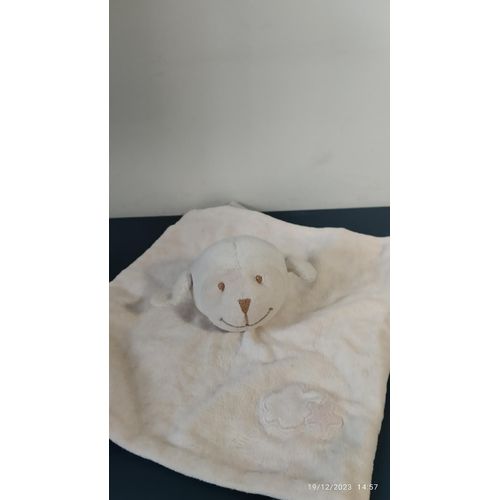 Doudou Boutchou Bout¿Chou Mouton Plat Blanc Rose Nuage Étoile