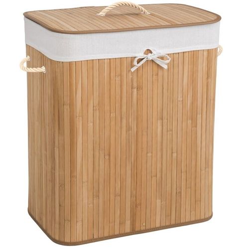Panier À Linge Bambou Rectangulaire - 100 L - Beige