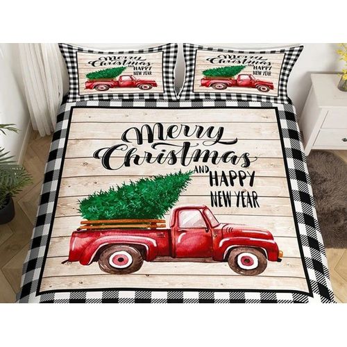 Parure De Lit De Noël Avec Housse De Couette Et Taie D'oreiller Pour Lit Simple - Style 2