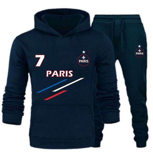 Jogging Survêtement Paris Rayures Homme Bleu Marine (Taille M,Couleur Bleu)