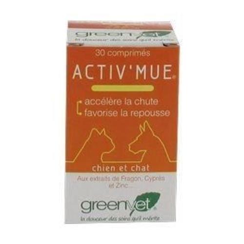 Greenvet Activ'mue Accélère La Chute Du Poil Et Favorise La Repousse Chien Chat 30 Comprimés