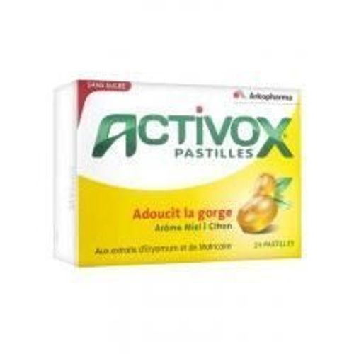Arkopharma Activox Adoucit La Gorge Arôme Miel Citron 24 Pastilles 