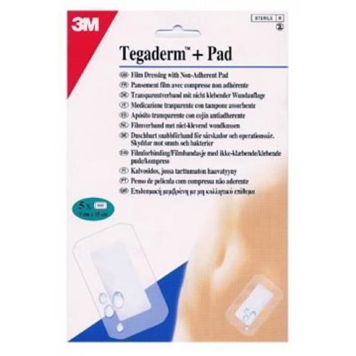 3m Tegaderm + Pad Pansement Transparent Stérile 5cm X 7cm 5 Unités 