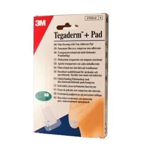 3m Tegaderm + Pad Pansement Transparent Stérile 9cm X 10cm 5 Unités 