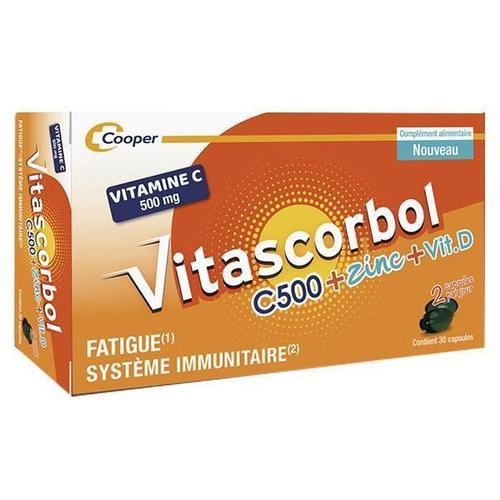 Vitascorbol C500 + Zinc + Vitamine D 30 Capsules 