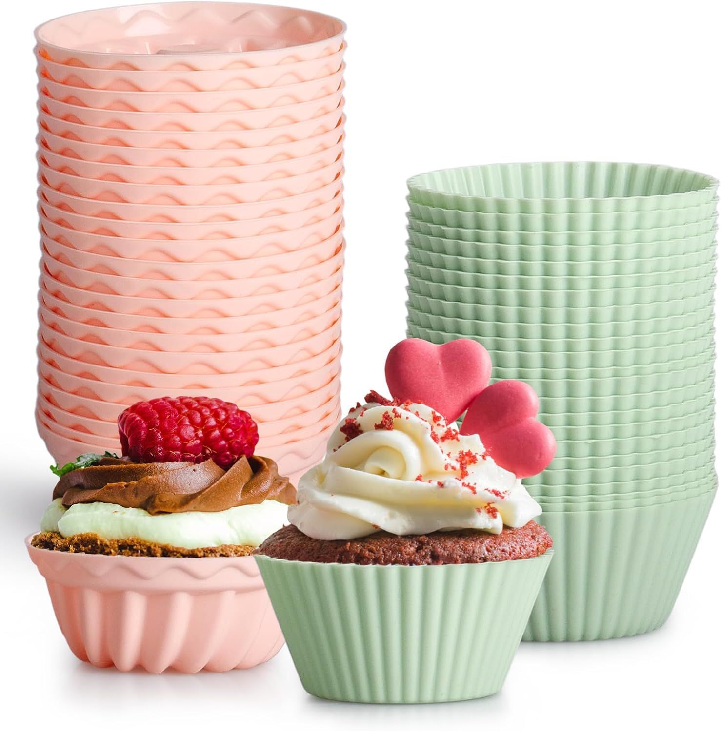 48 Pièces Mini Moule A Cake Silicone Moule,Moules À Pâtisserie,Mini...