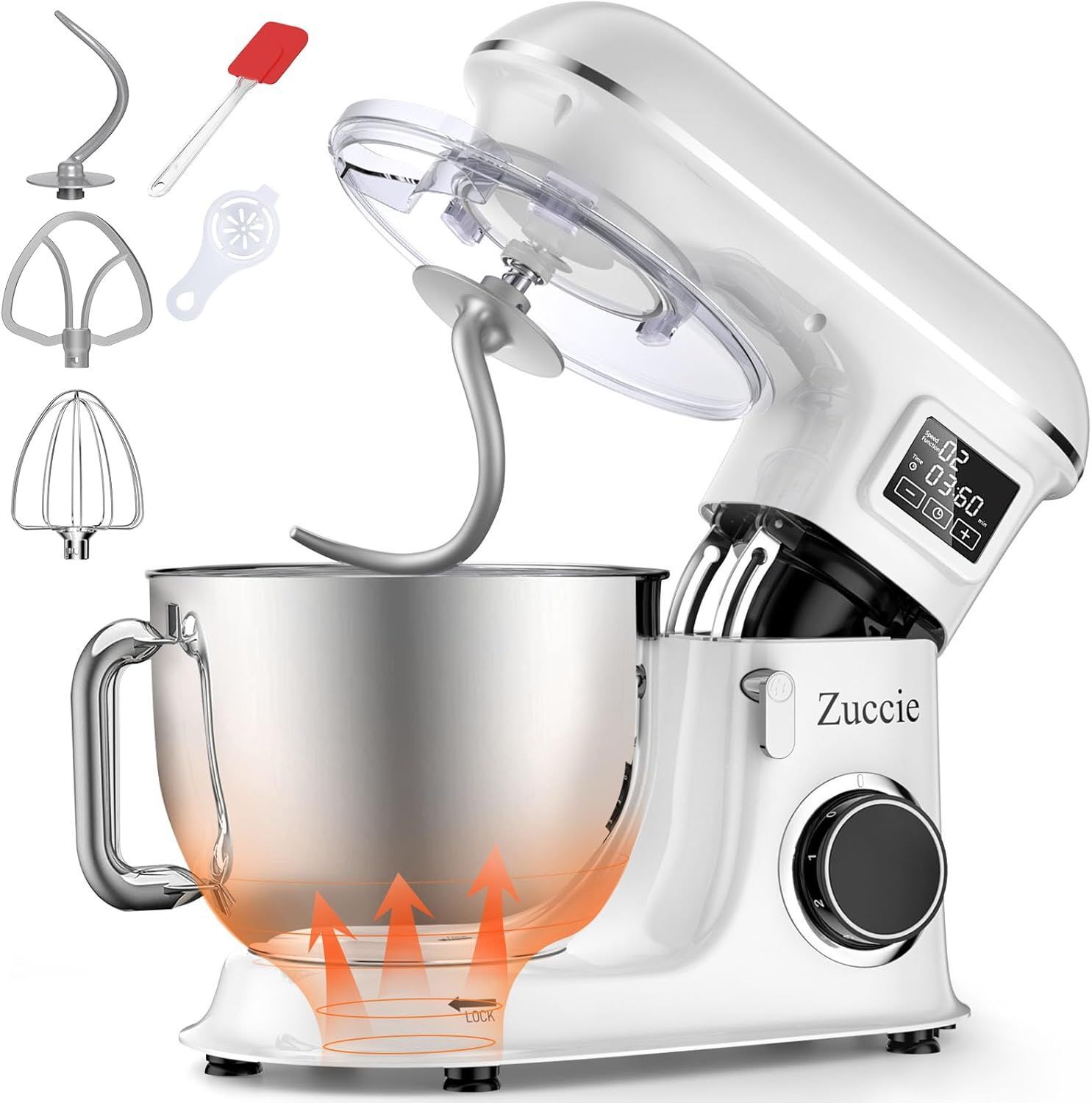 Robot Pâtissier 1500W 8L Robot Patissier Multifonctions Écran Lcd +...