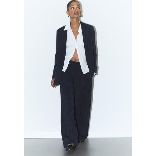 Stradivarius Pantalon Habillé Décontracté Taille Croisée À Rayures Marine 36