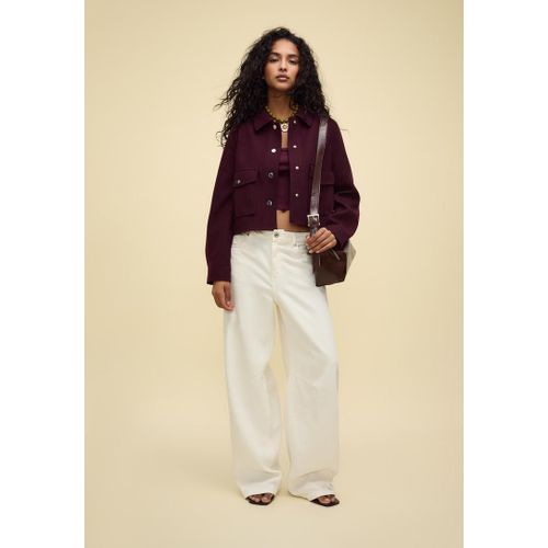 Stradivarius Blouson Court Doux Grenat S