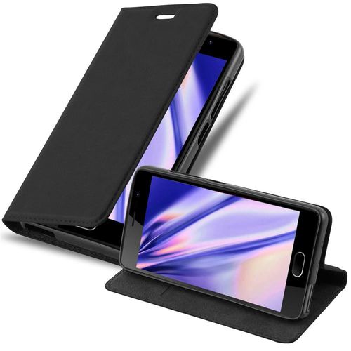 Cadorabo Housse Compatible Avec Wiko U Feel Lite En Noir Nuit - Étui De Protection Avec Fermeture Magnétique, Fonction De Support Et Compartiment Pour Carte