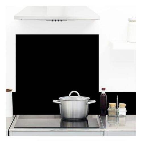 99Deco - Crédence cuisine Fond de hotte ALU L 60xH 70cm Noir Uni - Noir