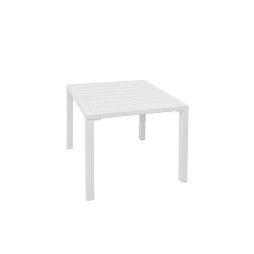 Table De Jardin D'appoint Carrée En Aluminium Blanc 50 Cm - Nihoa