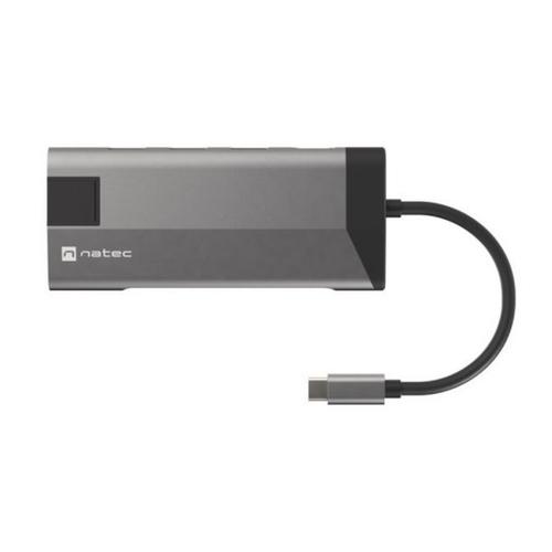 ADAPTADOR NATEC FOWLER PLUS USB-C-3XUSB 3 0,HDMI 4K,USB-C PD,RJ45,SD,MSD