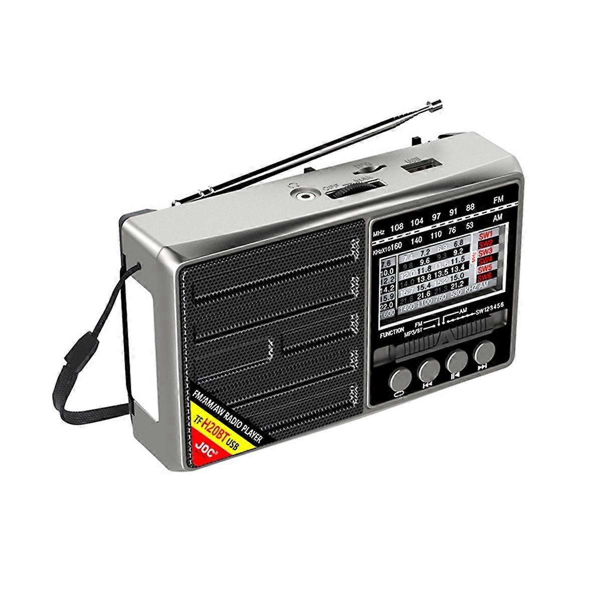 Radios Récepteur radio FM/AM/SW pleine bande Radio rechargeable Gris