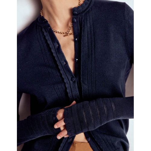 Gilet Festonné En Coton Angela-Bleu Marine