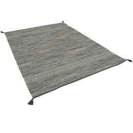 Pergamon Tapis En Coton Naturel Kilim Toskana Gris 140x200 Cm