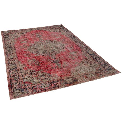 Pergamon Tapis Design À Poils Courts Modern Vintage Orient Motif Rot Beige 160x230 Cm