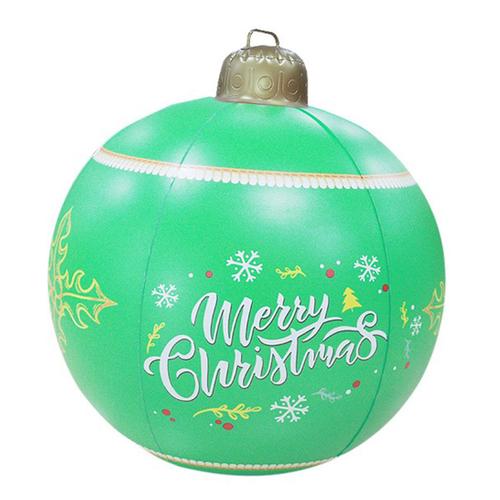 [Ander Online] Boule de Noël Décoration de Noël Cour LED Télécommande Boule Lumineuse Boule Gonflable de Noël en PVC (Modèle Vert Amélioré avec Lumière, Lumière LED - Rechargeable)