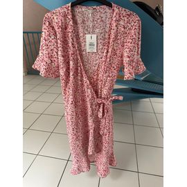 Robe Portefeuille Taille 36 Only Fleuri Tons Rose Neuve