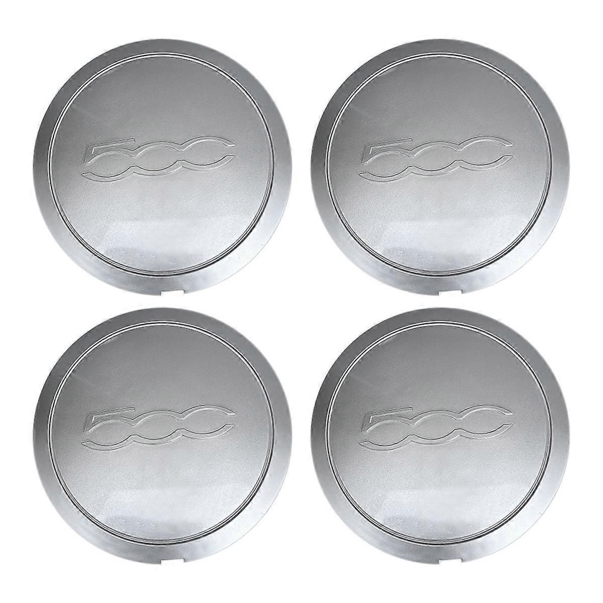 4pcs Enjoliveur Pour Roues Fiat 500 Centre Enjoliveurs Couvercle An...