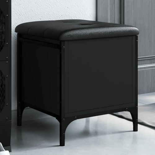 Vidaxl Banc De Rangement Noir 42x42x45 Cm Bois D'ingénierie