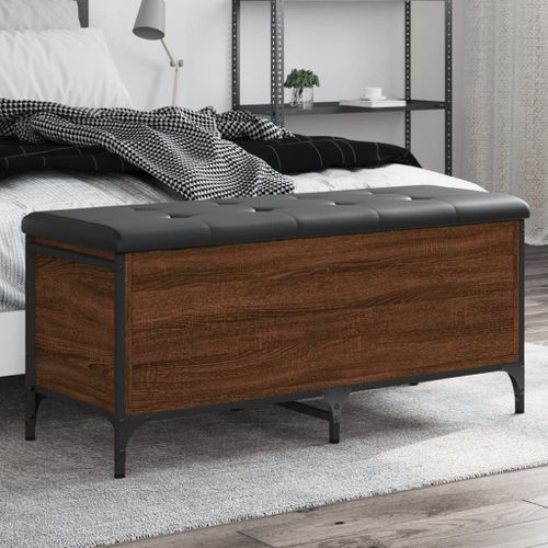 Vidaxl Banc De Rangement Chêne Marron 102x42x45 Cm Bois D'ingénierie