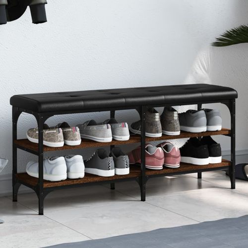 Vidaxl Banc À Chaussures Chêne Marron 102x32x47 Cm Bois D'ingénierie