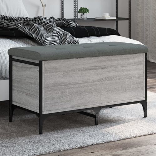 Vidaxl Banc De Rangement Sonoma Gris 82x42x45 Cm Bois D'ingénierie