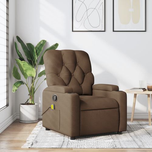 Vidaxl Fauteuil De Massage Inclinable Marron Tissu