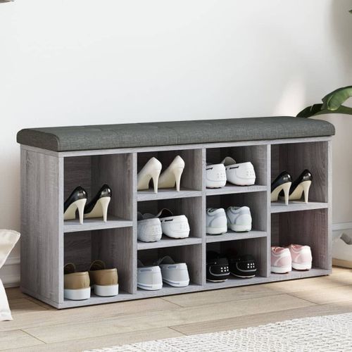 Vidaxl Banc À Chaussures Sonoma Gris 102x32x50 Cm Bois D'ingénierie