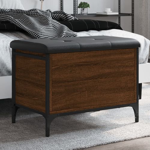Vidaxl Banc De Rangement Chêne Marron 62x42x45 Cm Bois D'ingénierie