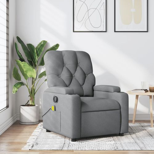 Vidaxl Fauteuil De Massage Inclinable Gris Clair Tissu