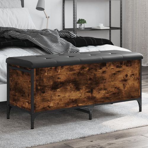 Vidaxl Banc De Rangement Chêne Fumé 102x42x45 Cm Bois D'ingénierie