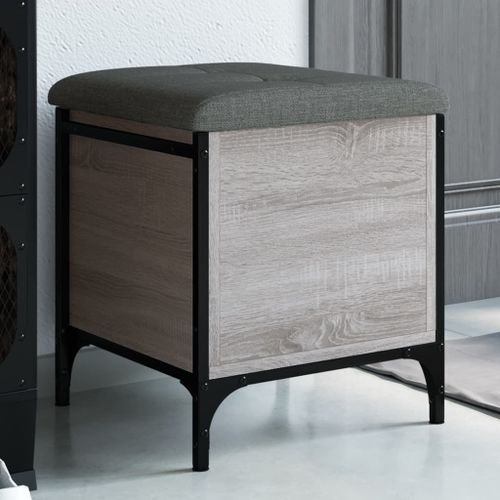 Vidaxl Banc De Rangement Sonoma Gris 42x42x45 Cm Bois D'ingénierie