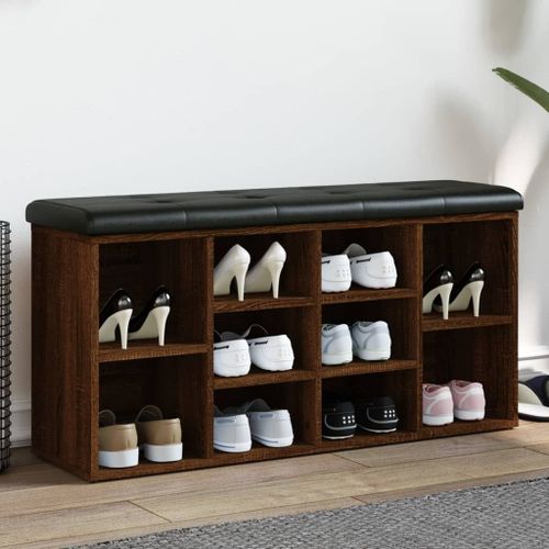 Vidaxl Banc À Chaussures Chêne Marron 102x32x50 Cm Bois D'ingénierie