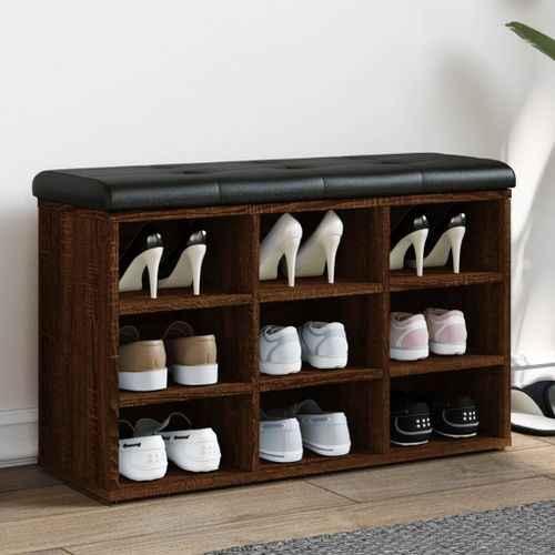 Vidaxl Banc À Chaussures Chêne Marron 82x32x50 Cm Bois D'ingénierie
