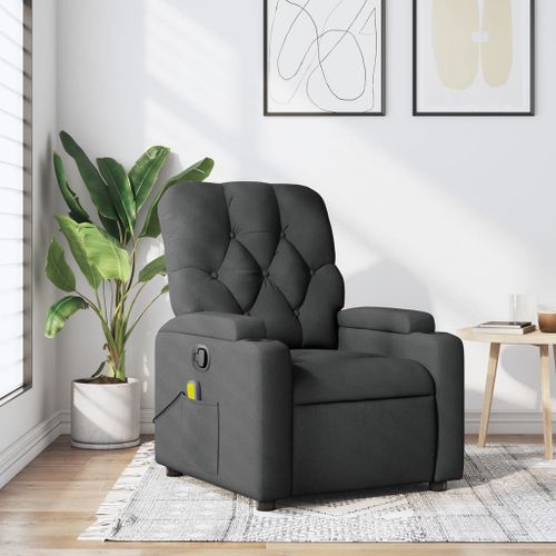 Vidaxl Fauteuil De Massage Inclinable Gris Foncé Tissu