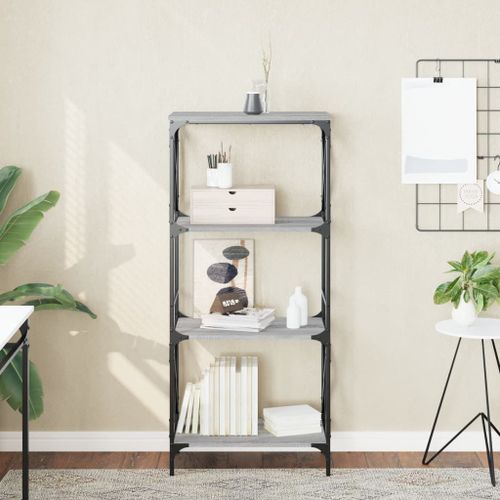 Vidaxl Bibliothèque À 4 Niveaux Sonoma Gris 59x35x132 Cm