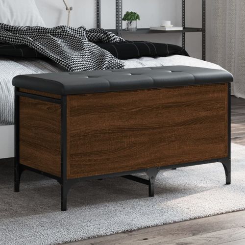 Vidaxl Banc De Rangement Chêne Marron 82x42x45 Cm Bois D'ingénierie