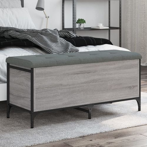 Vidaxl Banc De Rangement Sonoma Gris 102x42x45 Cm Bois D'ingénierie