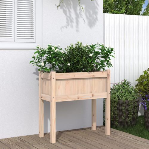 Vidaxl Jardinières Avec Pieds 70x31x70 Cm Bois De Pin Massif