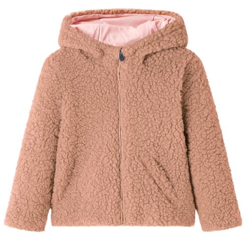 Veste À Capuche Pour Enfants Fausse Fourrure Cognac Clair 92