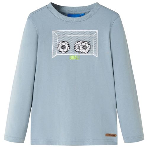 T-Shirt Enfants Manches Longues Design But De Football Bleu Clair 104