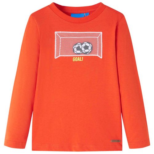 T-Shirt Enfants Manches Longues Design But De Football Orange Vif 128