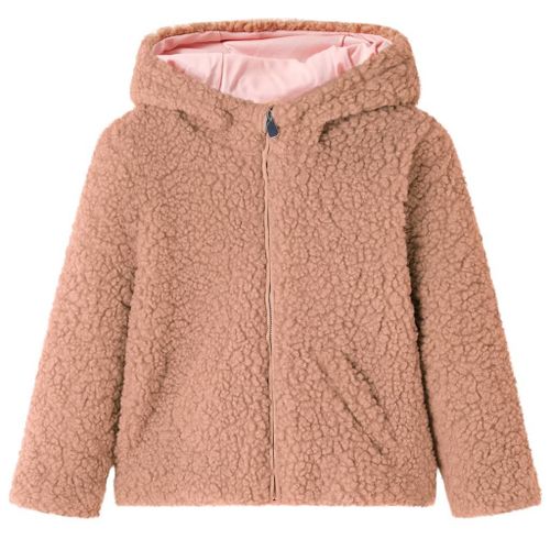 Veste À Capuche Pour Enfants Fausse Fourrure Cognac Clair 128