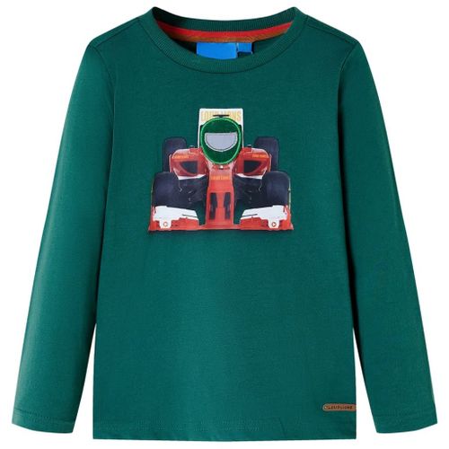 T-Shirt Enfant À Manches Longues Imprimé Voiture De Course Vert 104
