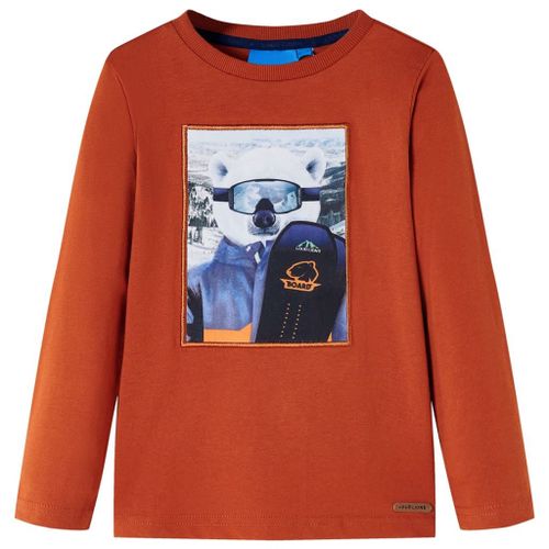 T-Shirt Enfants À Manches Longues Imprimé Ours Rouille Claire 116