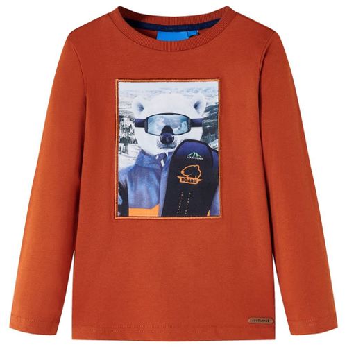 T-Shirt Enfants À Manches Longues Imprimé Ours Rouille Claire 140